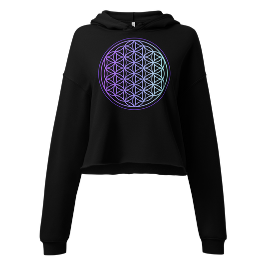 Flower of Life Cropped Hoodie Women