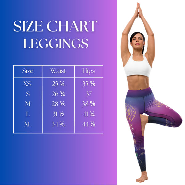 Size Chart Flower of Life Leggings