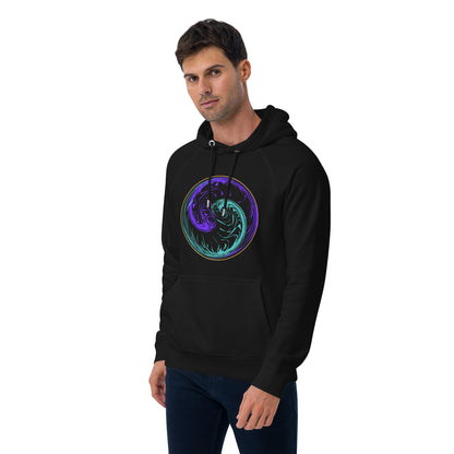 Black Mens Hoodie Yin Yang Symbol