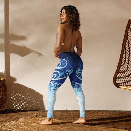 Ocean Tribal Yoga Leggings