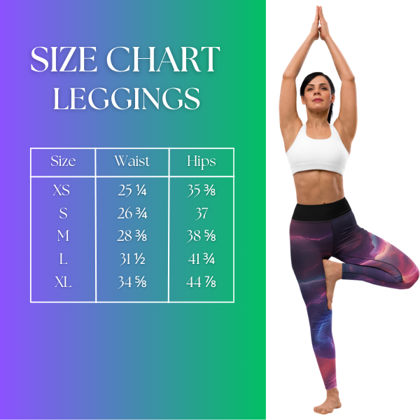 Size Chart Etheric Vibes Leggings