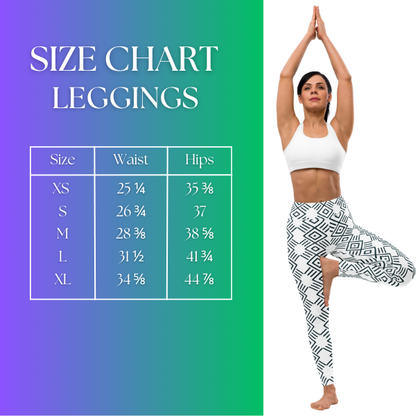 Size Chart Eye of God Tribal Leggings
