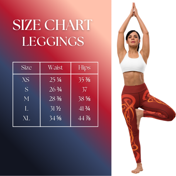Size Chart Fire Tribal Leggings