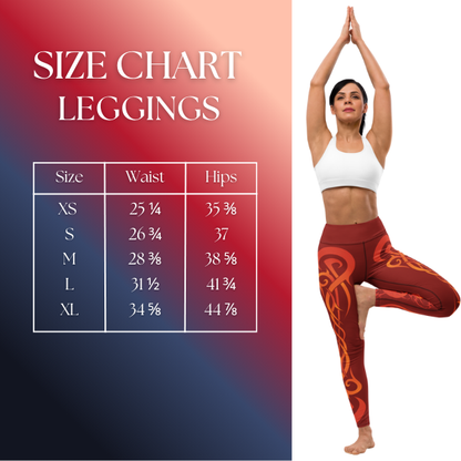 Size Chart Fire Tribal Leggings