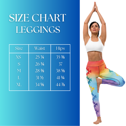Size Chart Four Directions Tribal Leggings