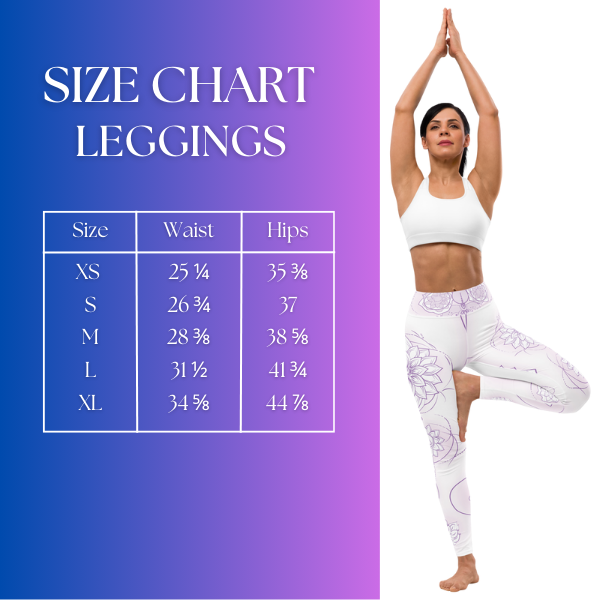 Size Chart Lotus Mandala Leggings