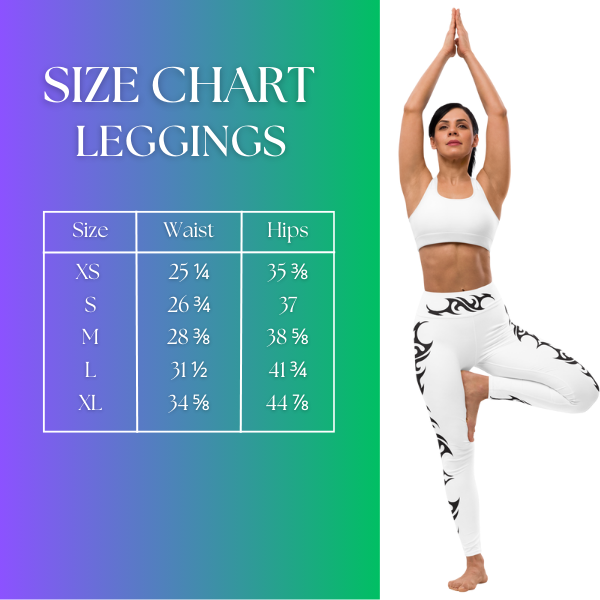 Size Chart Spiral Tribal Hawaiian Symbol Leggings