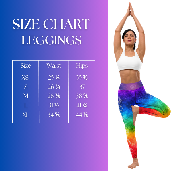 Size Chart for Seven Chakra leggings