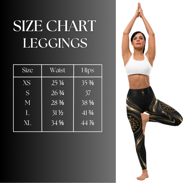 Sri Yantra Leggings Sizing Chart