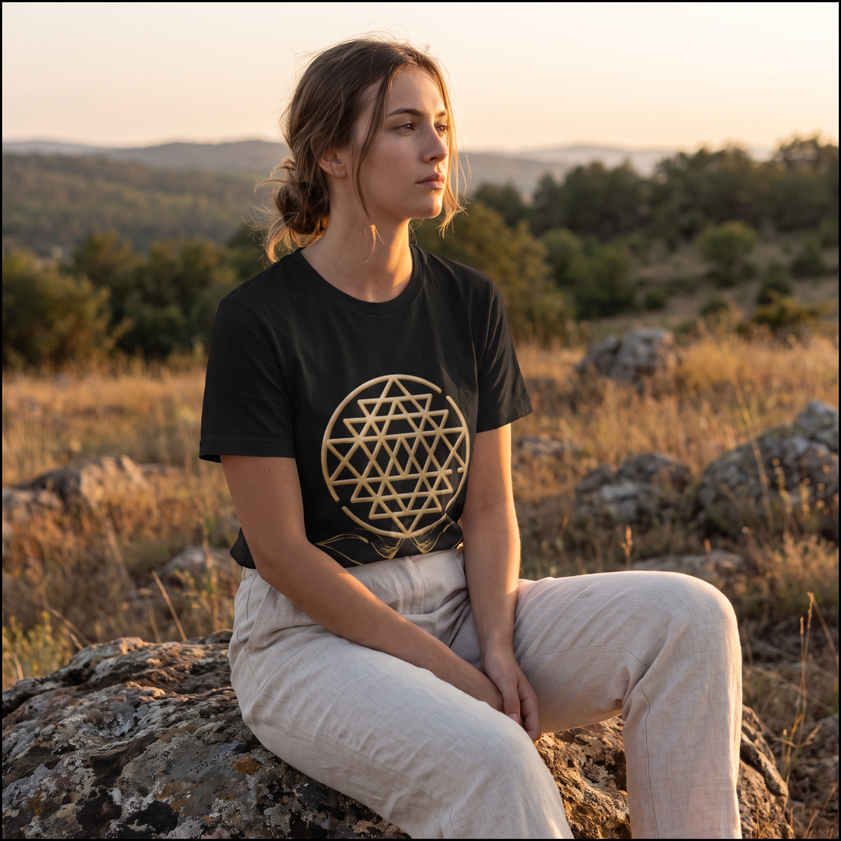 Sri yantra woman t-shirt