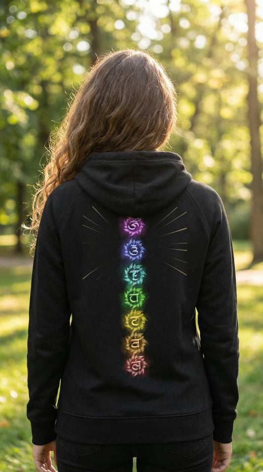 Women’s 7 Chakra Symbol Eco Raglan Hoodie