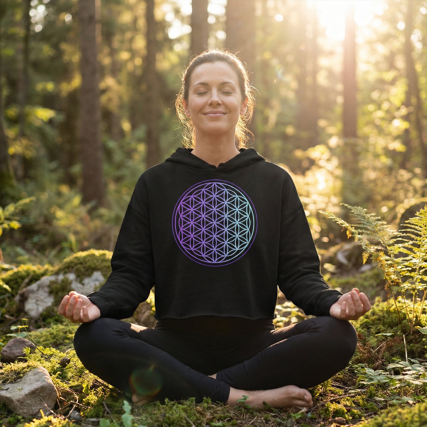 Women’s Flower of Life Cropped Hoodie