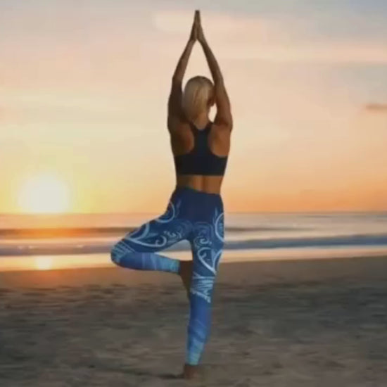 Ocean Tribal Yoga Leggings